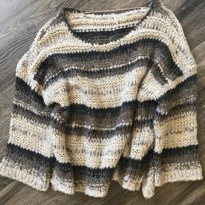 Brown and cream knitted sweater